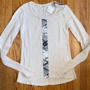 Ams Pure Size 2 Sweater With Leather Stripe NWT